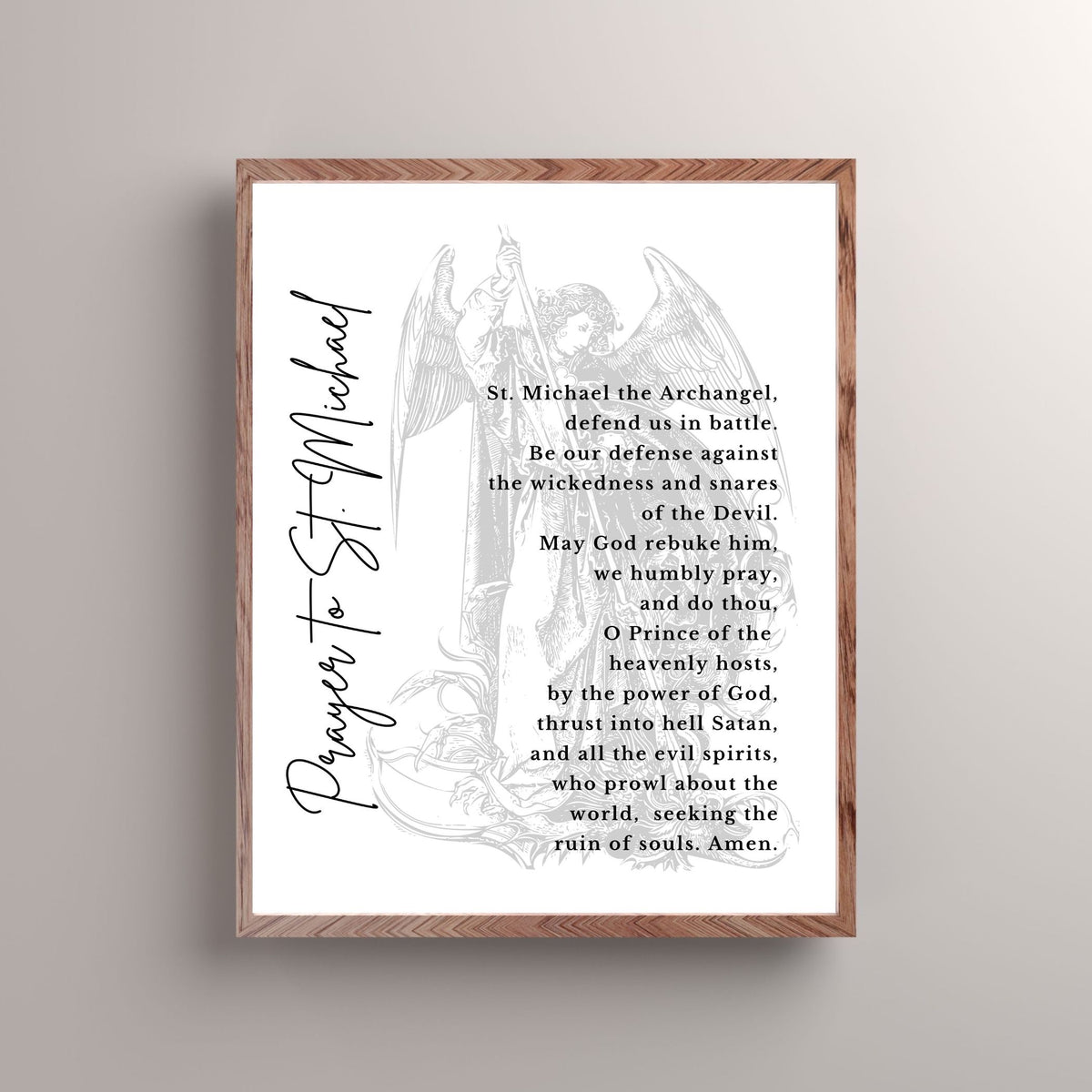 St. Michael Prayer - Vintage - Printable Wall Art