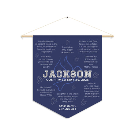 Confirmation Pennant for Boys - Inspirational Quotes