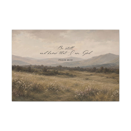 Be Still and Know That I am God - Psalm 46:10 - Meadows - Horizontal Canvas Art Print