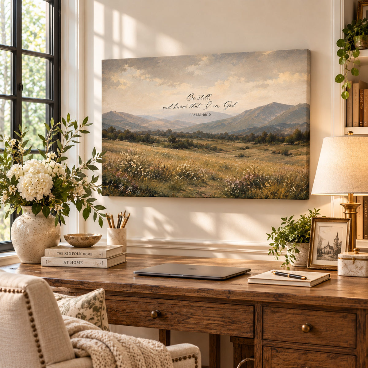 Be Still and Know That I am God - Psalm 46:10 - Meadows - Horizontal Canvas Art Print