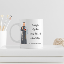 Load image into Gallery viewer, St. Maximilian Kolbe Quotes Mug
