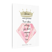 She is More Precious Than Rubies - Proverbs 3:15 - Canvas Wall Art