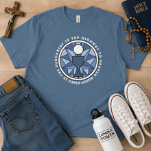 Load image into Gallery viewer, St Carlo Acutis: Eucharist is the Highway to Heaven - YOUTH Comfort Colors® Shirt
