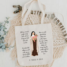 Load image into Gallery viewer, St. Therese of Lisieux Quotes Tote Bag
