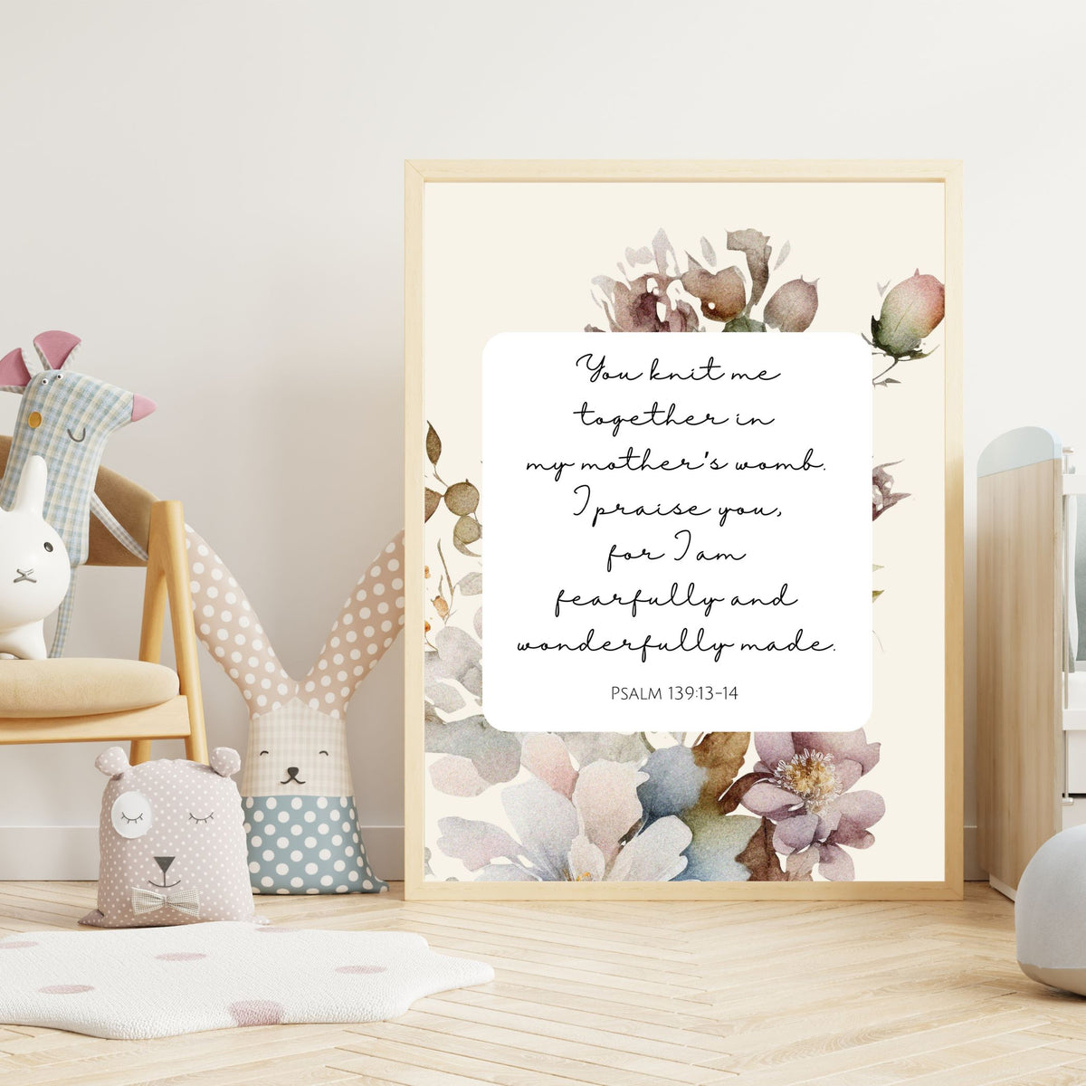 Christian Floral Motherhood Bible Verses:  Set of Printable Wall Art