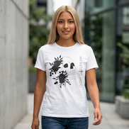 Memento Mori T-Shirt | Black Flowers