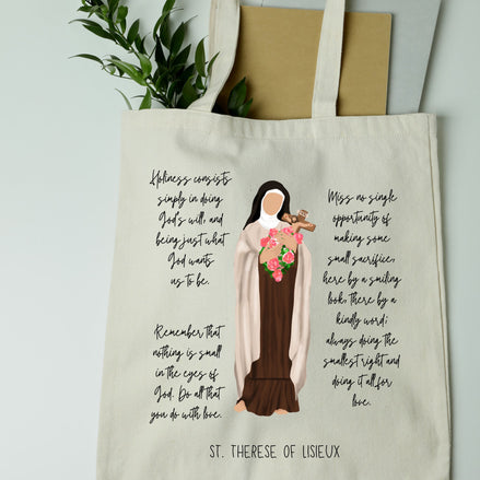 St. Therese of Lisieux Quotes Tote Bag