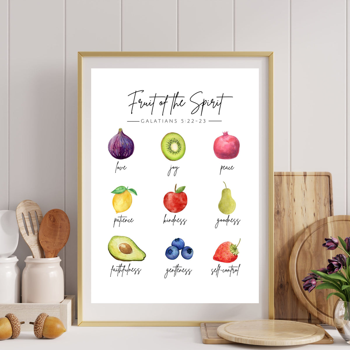 Fruit of the Spirit: Galatians 5 - Fruits: Printable Wall Art