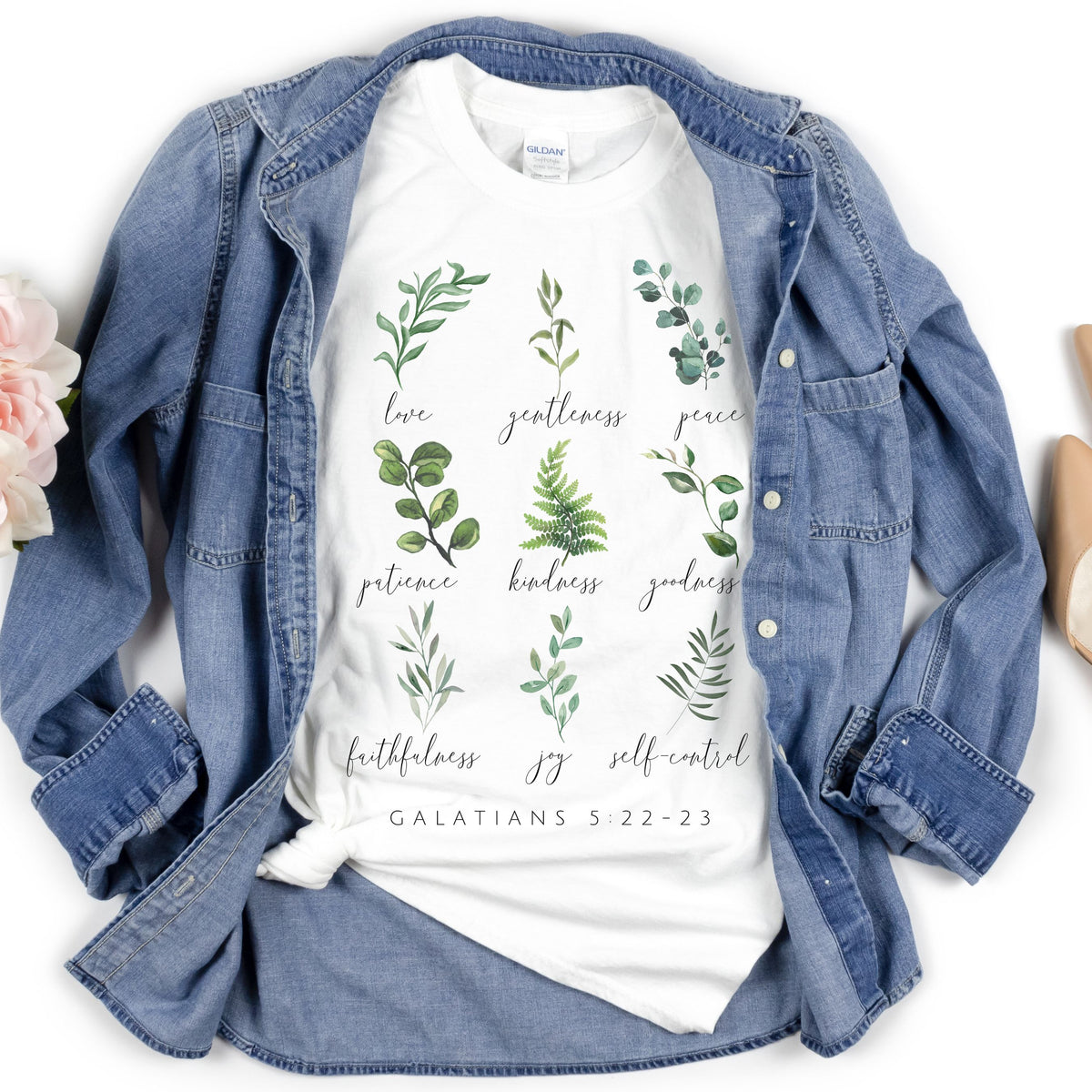 Fruit of the Spirit - Galatians 5:22-23 - Botanical T-Shirt