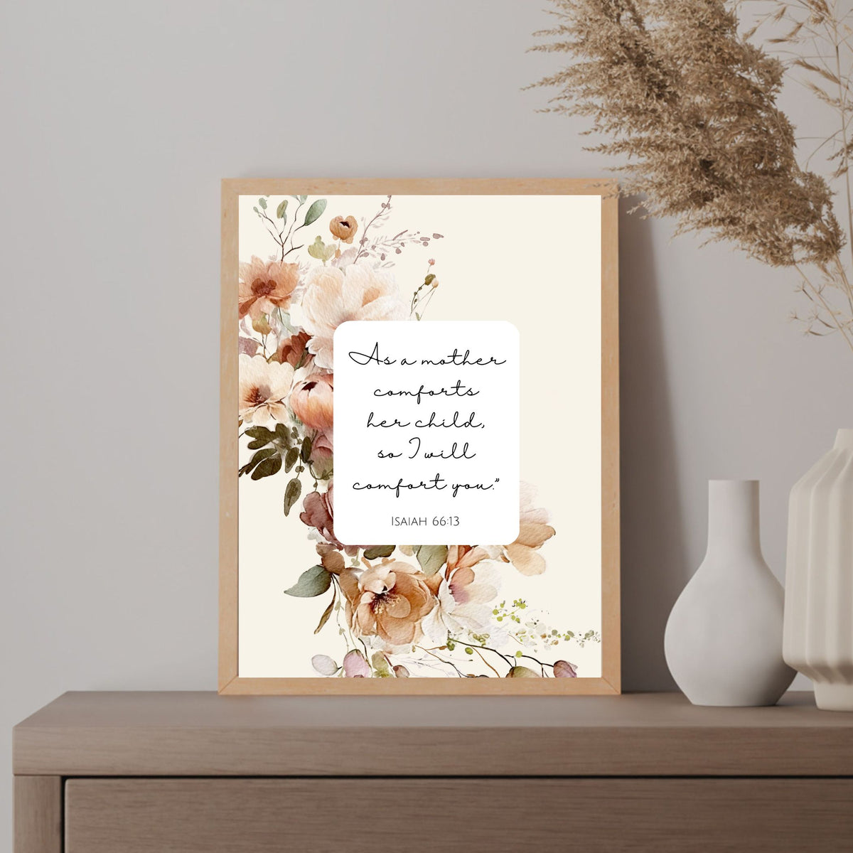 Christian Floral Motherhood Bible Verses:  Set of Printable Wall Art