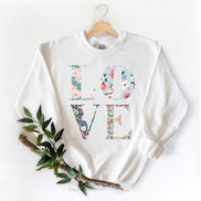 Love Floral Letters Sweatshirt