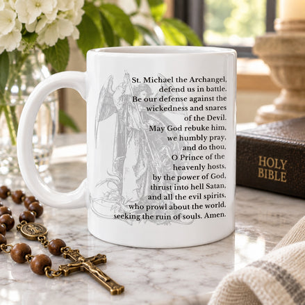 St. Michael Archangel Prayer Mug - Vintage Design