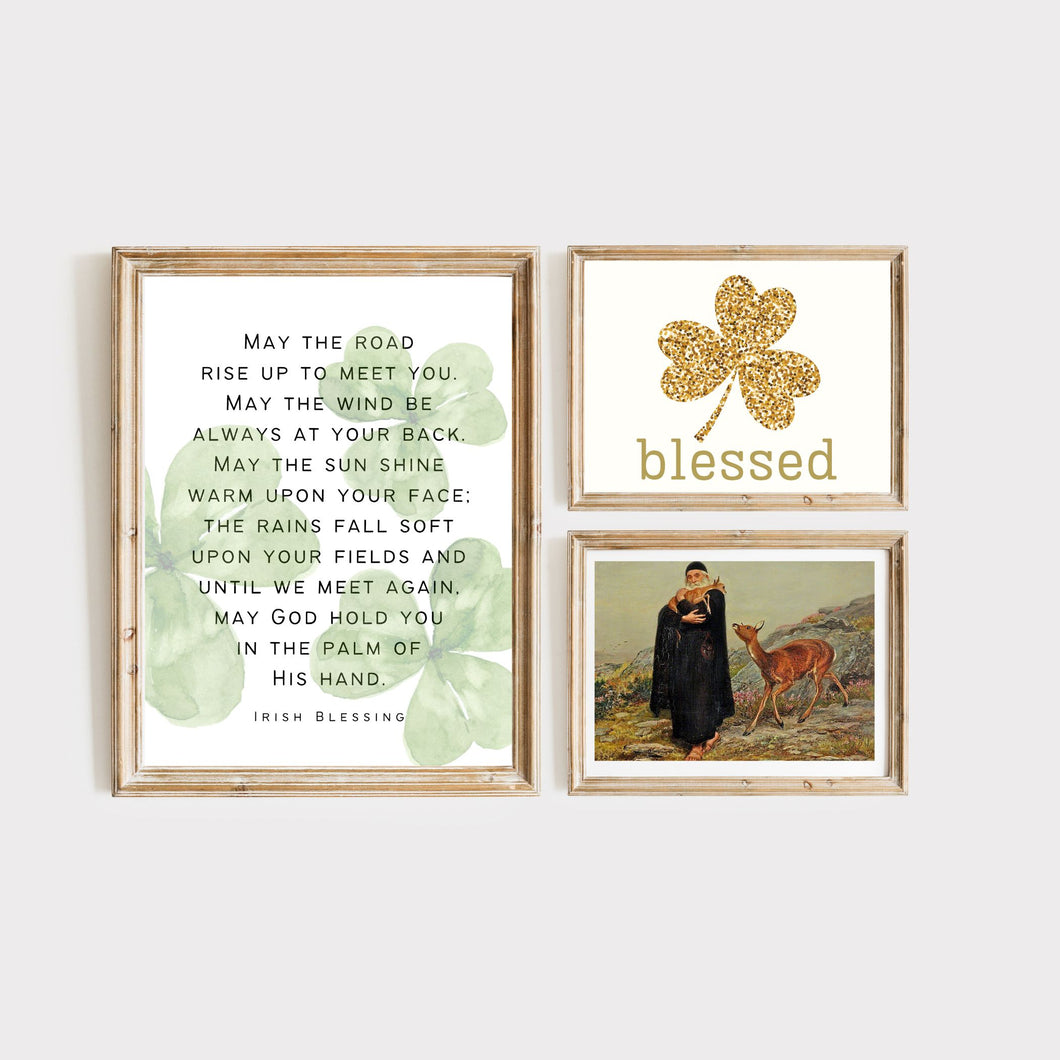 St. Patrick's Artwork: Vintage and Modern -- Set of 3 Printable Posters