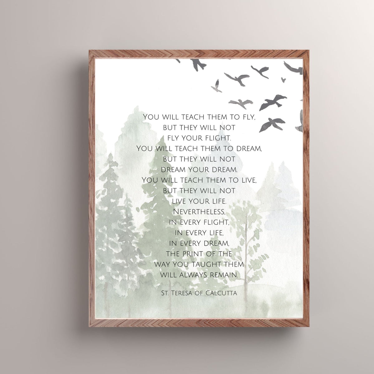 You Will Teach Them to Fly - St. Teresa of Calcutta - Printable Wall Art