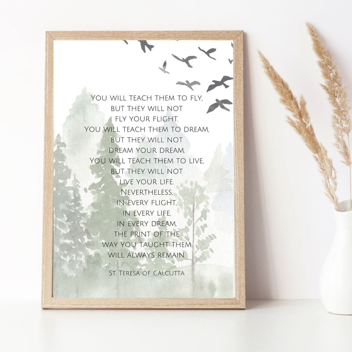 You Will Teach Them to Fly - St. Teresa of Calcutta - Printable Wall Art