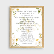 You Will Teach Them to Fly: Mother Teresa - Floral Printable Wall Art