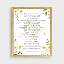 Load image into Gallery viewer, You Will Teach Them to Fly: Mother Teresa - Floral Printable Wall Art
