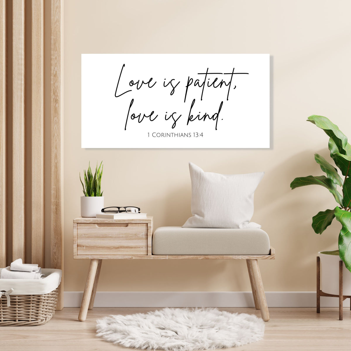 Love is Patient, Love is Kind - 1 Corinthians 13:4 - Canvas Wall Art Print