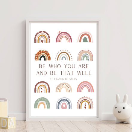 Be Who You Are - Boho Rainbows - Printable Wall Art