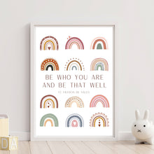 Load image into Gallery viewer, Be Who You Are - Boho Rainbows - Printable Wall Art
