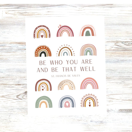 Be Who You Are - Boho Rainbows - Printable Wall Art