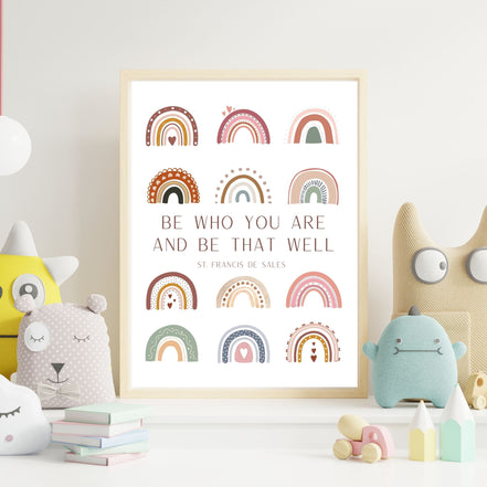 Be Who You Are - Boho Rainbows - Printable Wall Art