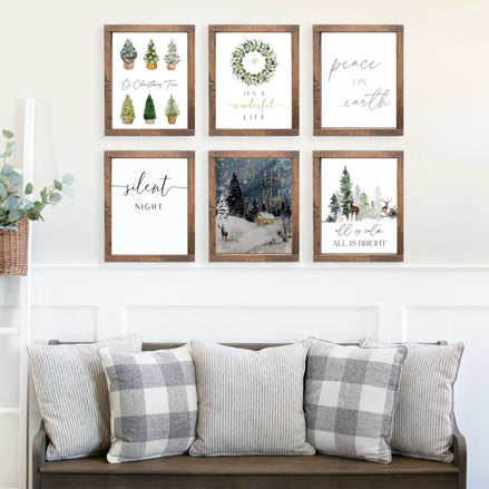 Christmas Printable Art Bundle - Set of 8 Printable Designs
