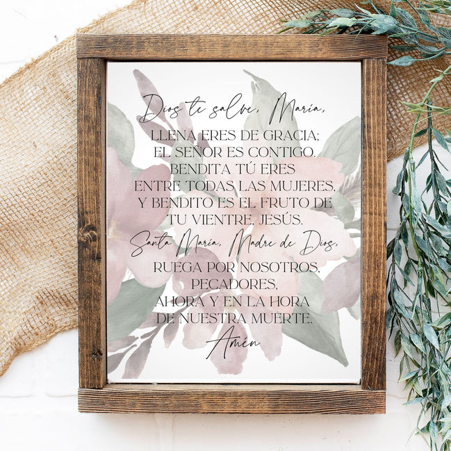 Dios Te Salve Maria - Printable Wall Art