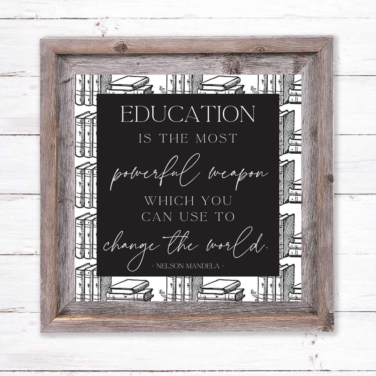 Education is the Most Powerful Weapon - Mandela - Printable Wall Art