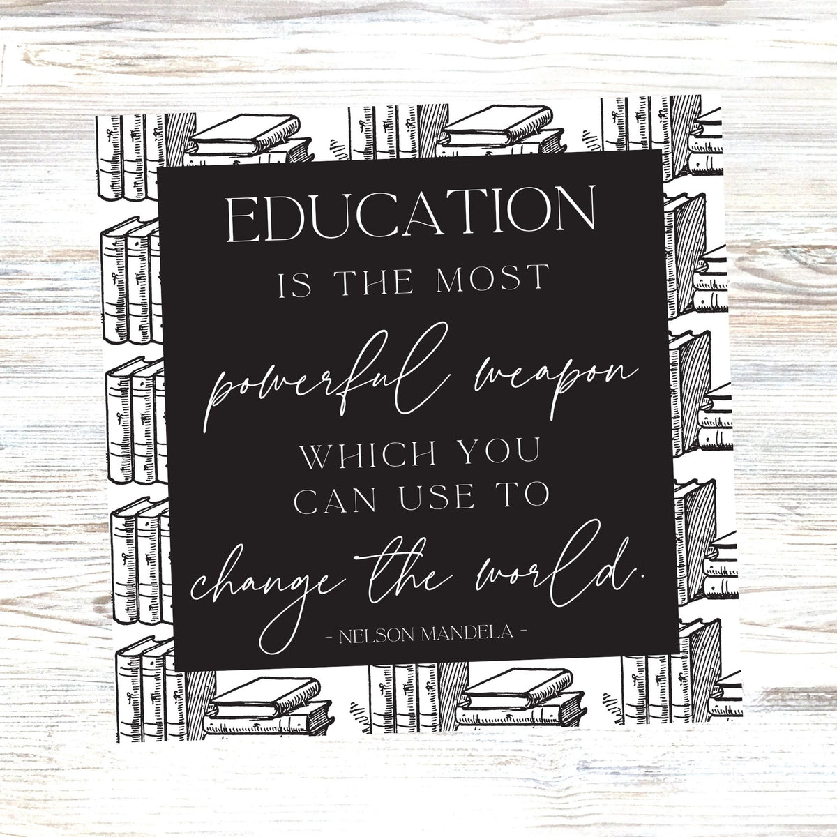 Education is the Most Powerful Weapon - Mandela - Printable Wall Art