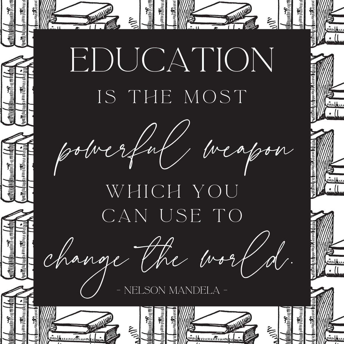Education is the Most Powerful Weapon - Mandela - Printable Wall Art