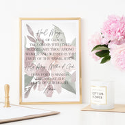 Hail Mary - Floral - Printable Wall Art
