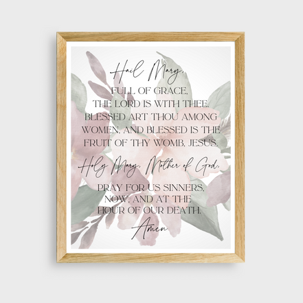 Hail Mary - Floral - Printable Wall Art