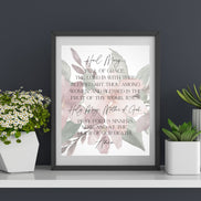 Hail Mary - Floral - Printable Wall Art