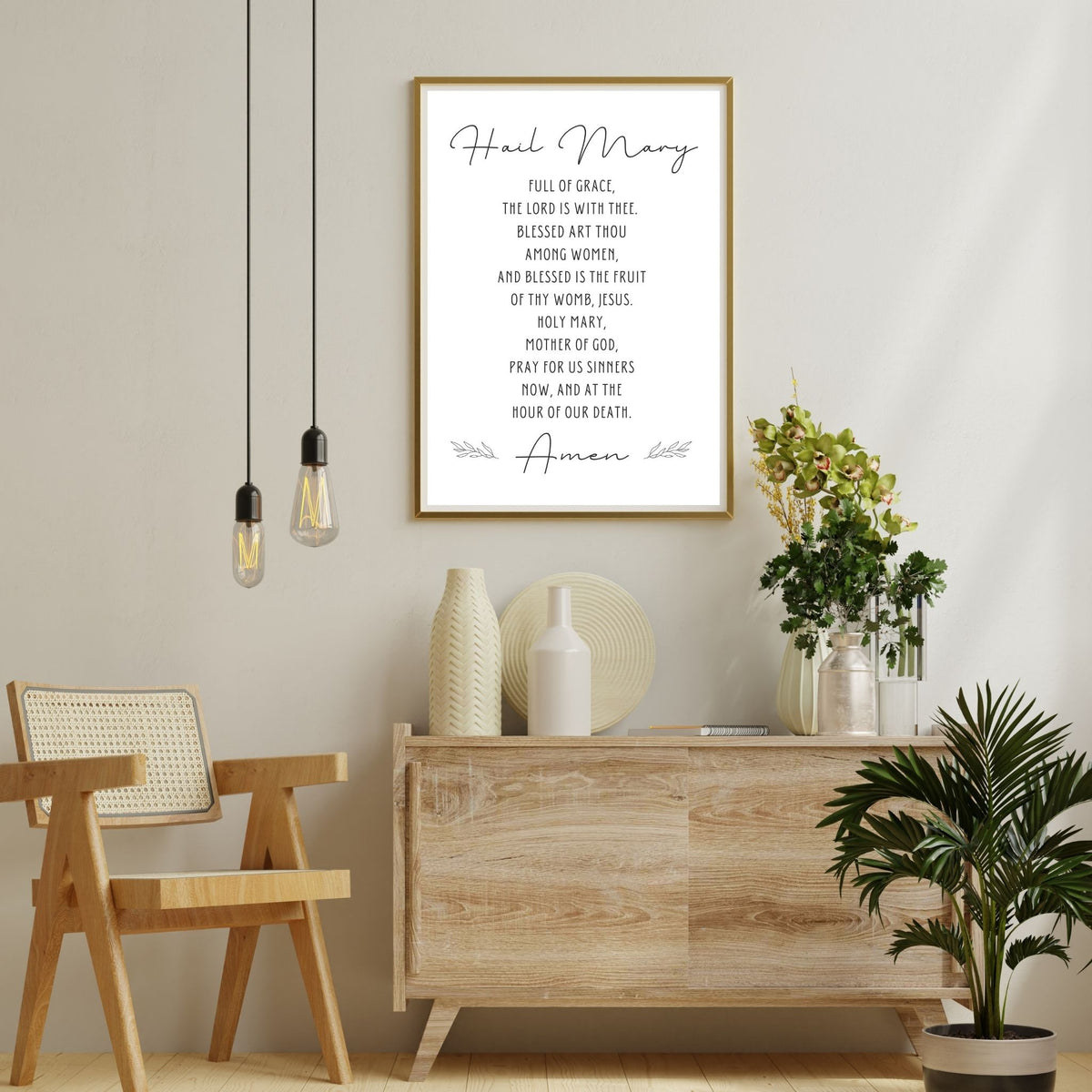 Hail Mary - Minimalist- Printable Wall Art