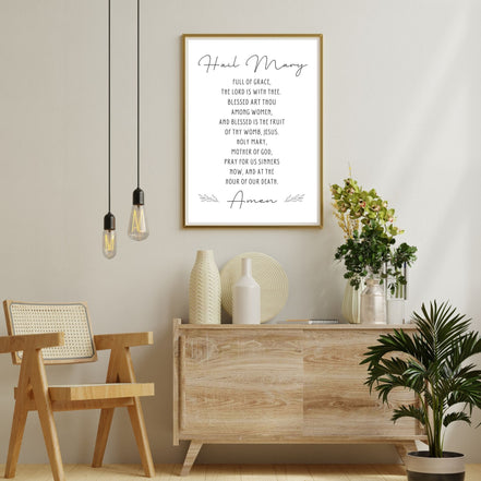 Hail Mary - Minimalist- Printable Wall Art