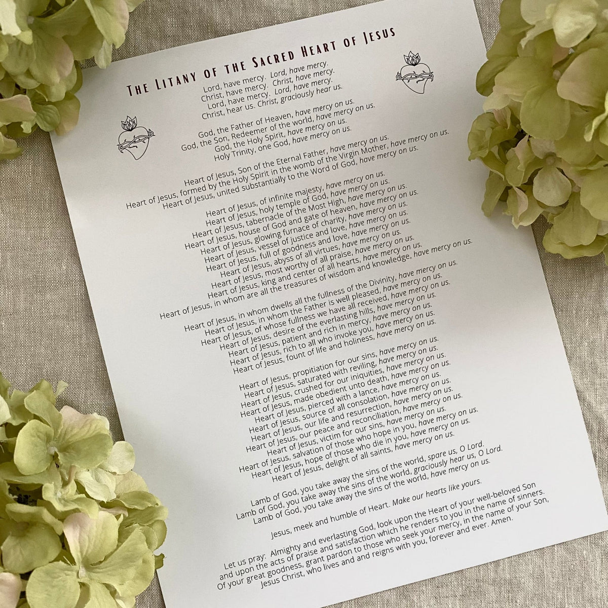 Litany of the Sacred Heart of Jesus - Digital Print