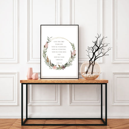 Love the Lord Your God With All Your Heart - Printable Wall Art