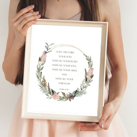 Love the Lord Your God With All Your Heart - Printable Wall Art