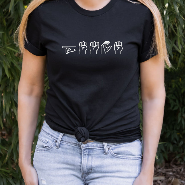 Peace in Sign Language Crewneck T-Shirt