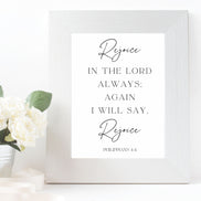 Rejoice in the Lord Always - Philippians 4:4 - Printable Wall Art