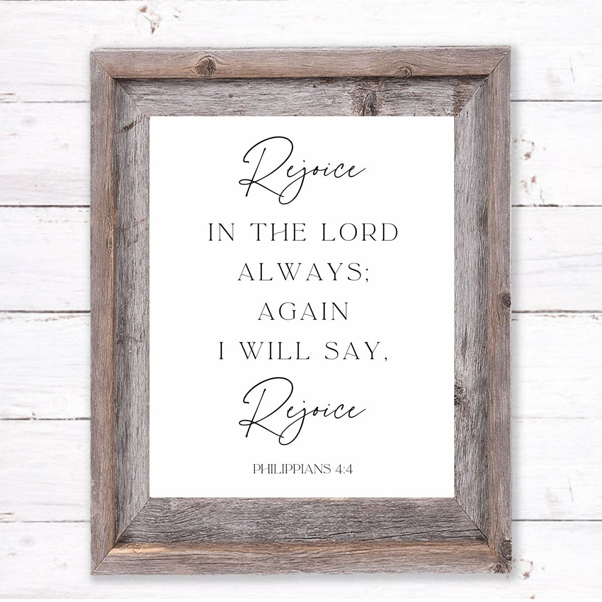 Rejoice in the Lord Always - Philippians 4:4 - Printable Wall Art