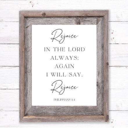 Rejoice in the Lord Always - Philippians 4:4 - Printable Wall Art