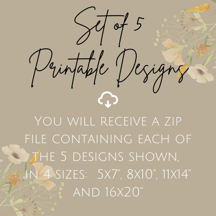 Easter Set of Printable Art - 5 Designs