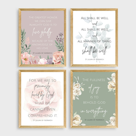 St. Julian of Norwich Quote - Set of 4 Printable Designs
