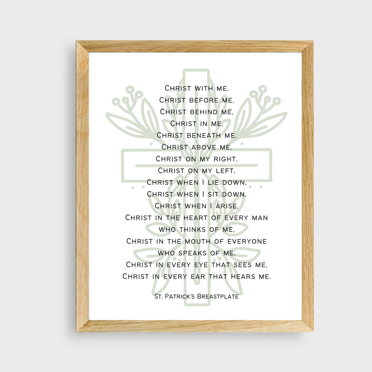 St Patrick's Breastplate | Botanical Cross - Printable Wall Art