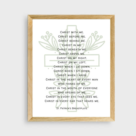 St Patrick's Breastplate | Botanical Cross - Printable Wall Art