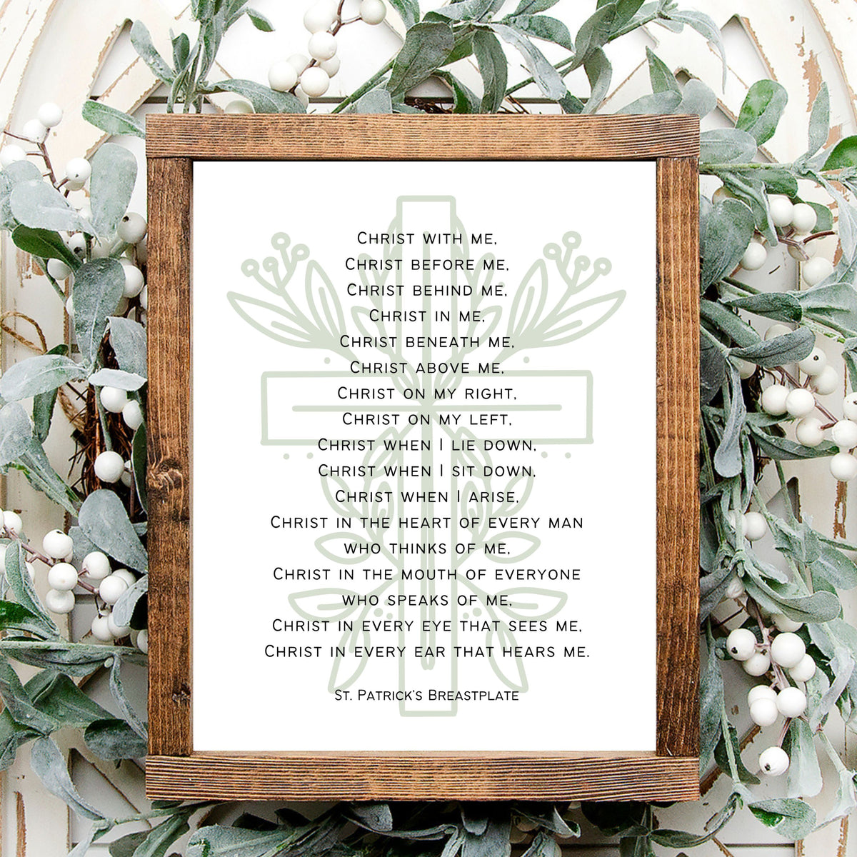 St Patrick's Breastplate | Botanical Cross - Printable Wall Art