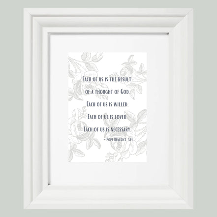 Each of Us is the Result of a Thought of God - Printable Wall Art