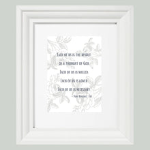 Load image into Gallery viewer, &quot;Each of Us is the Result of a Thought of God&quot; Printable Wall Art

